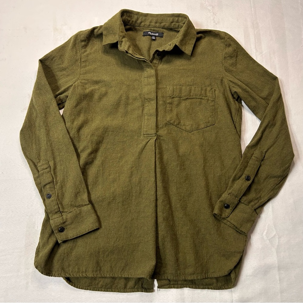 Madewell Olive Green Long Sleeve Shirt